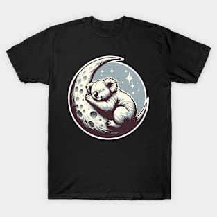 Cute koala sleeping on the moon T-Shirt